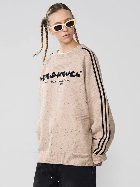 Harsh and Cruel Embroidered Knit Logo Sweater