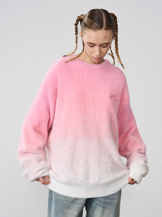 Harsh and Cruel Embroidered Logo Gradient Knit Sweater