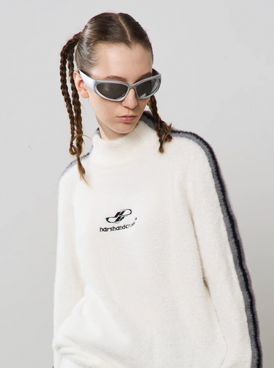 Harsh and Cruel Striped Mohair Logo Knit Sweater