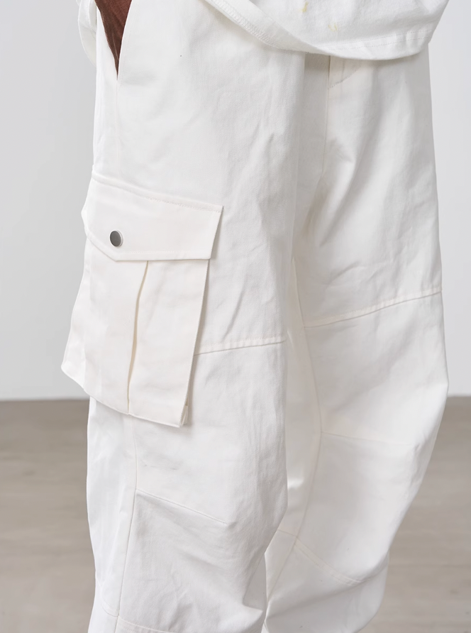 Harsh and Cruel Loose Stitching Pockets Pleated Pants