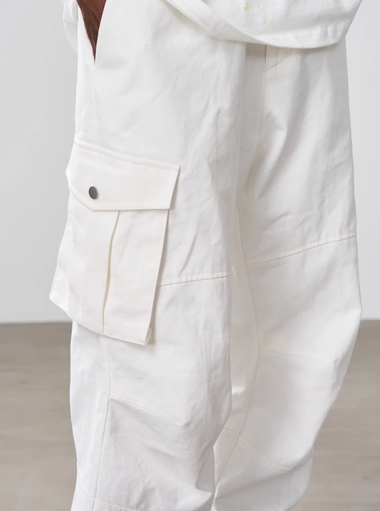 Harsh and Cruel Loose Stitching Pockets Pleated Pants