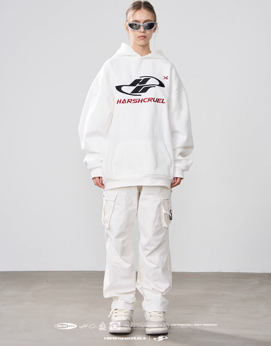 Harsh and Cruel Loose Stitching Pockets Pleated Pants