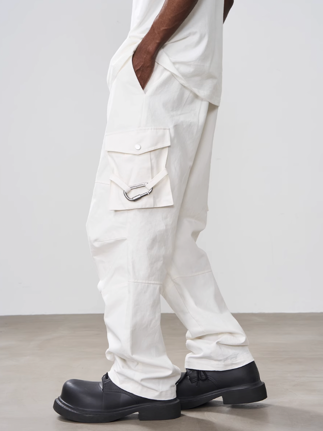 Harsh and Cruel Loose Stitching Pockets Pleated Pants