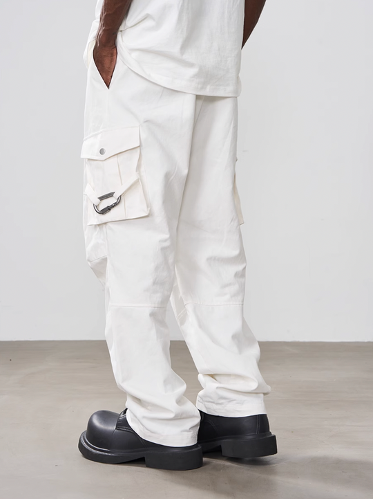 Harsh and Cruel Loose Stitching Pockets Pleated Pants