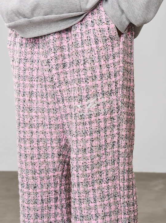 Harsh and Cruel Embroidered Logo Plaid Checkered Trousers