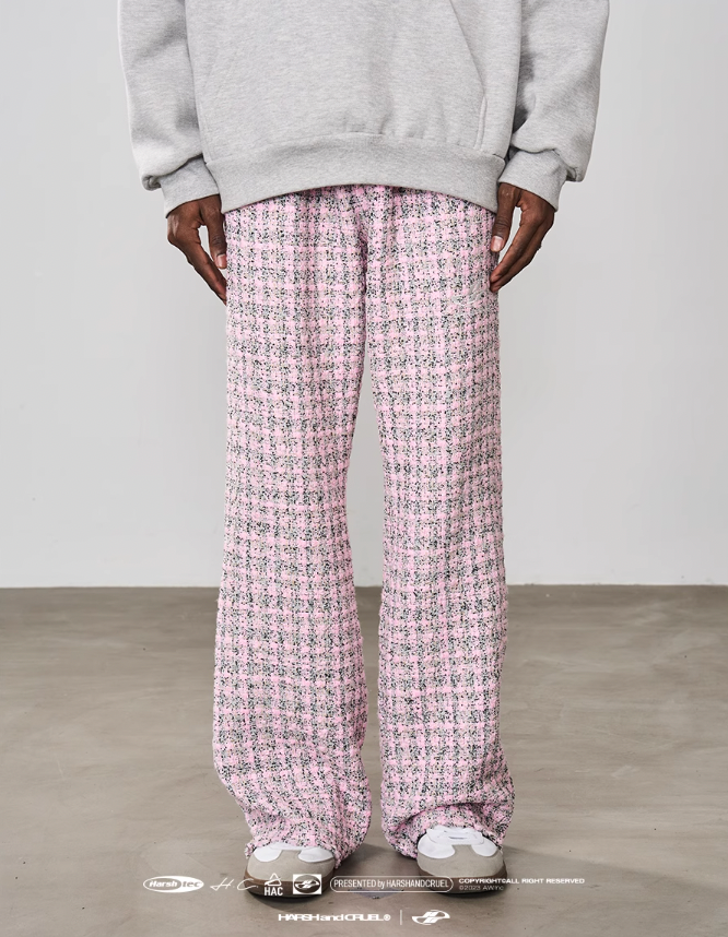 Harsh and Cruel Embroidered Logo Plaid Checkered Trousers