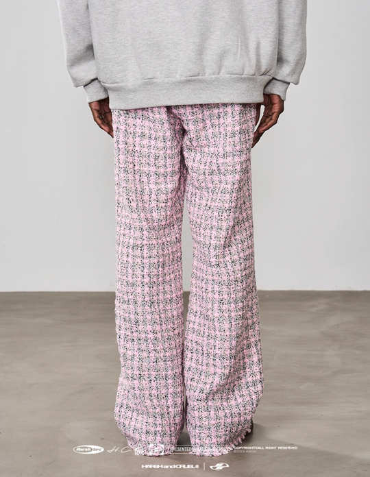 Harsh and Cruel Embroidered Logo Plaid Checkered Trousers