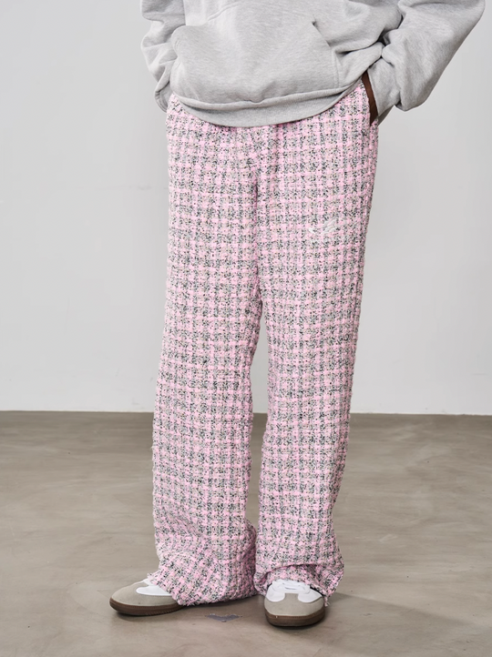 Harsh and Cruel Embroidered Logo Plaid Checkered Trousers