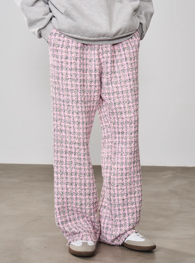 Harsh and Cruel Embroidered Logo Plaid Checkered Trousers