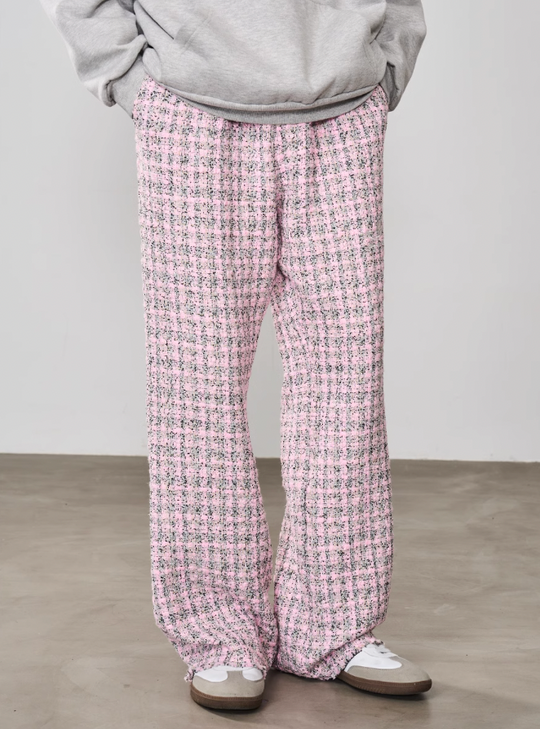 Harsh and Cruel Embroidered Logo Plaid Checkered Trousers
