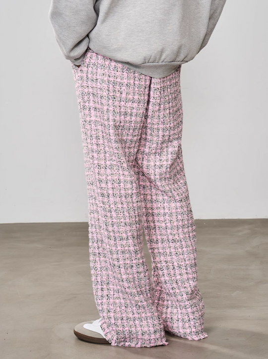 Harsh and Cruel Embroidered Logo Plaid Checkered Trousers