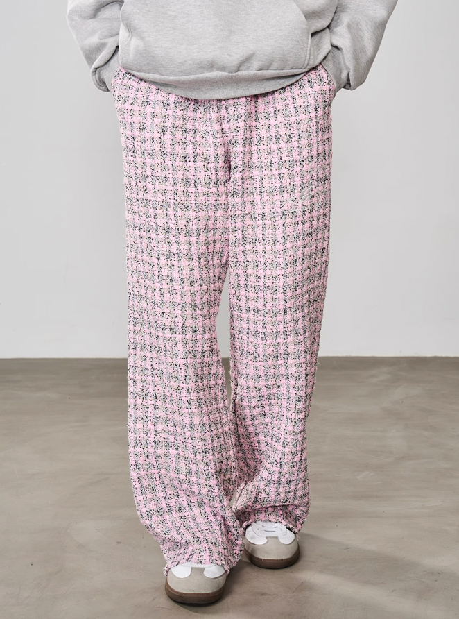 Harsh and Cruel Embroidered Logo Plaid Checkered Trousers