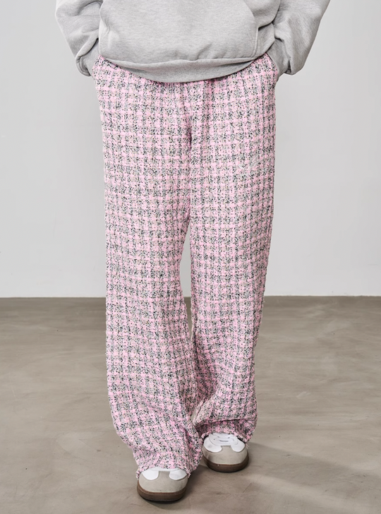 Harsh and Cruel Embroidered Logo Plaid Checkered Trousers