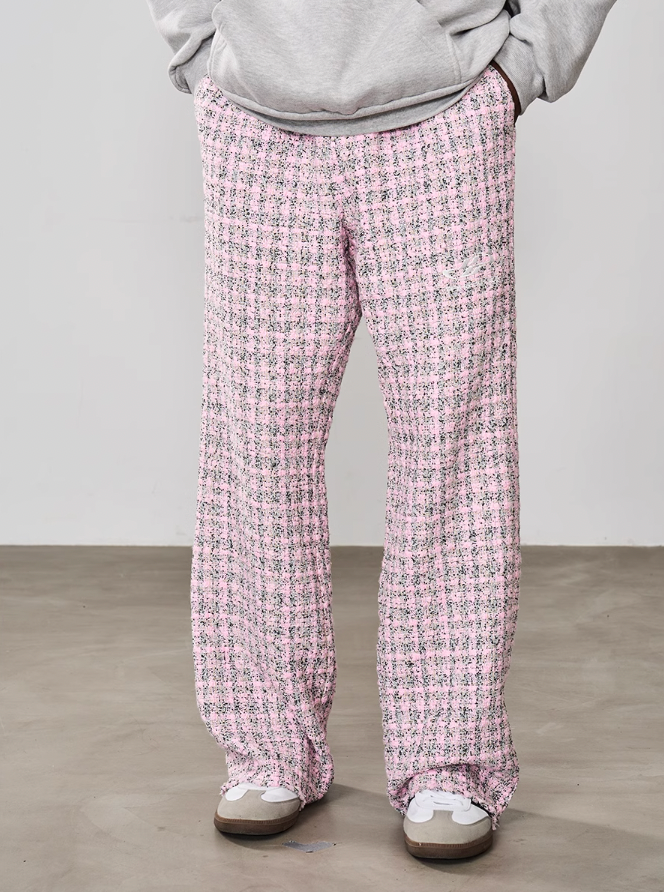 Harsh and Cruel Embroidered Logo Plaid Checkered Trousers