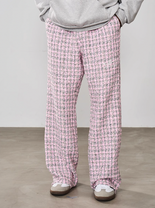 Harsh and Cruel Embroidered Logo Plaid Checkered Trousers