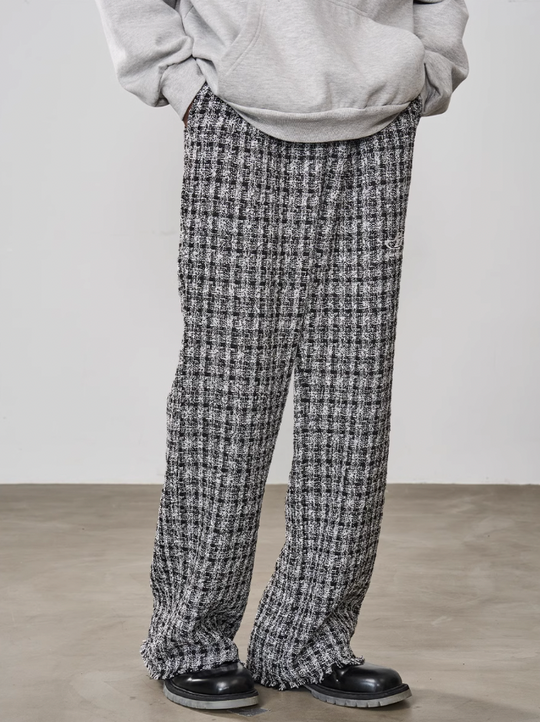 Harsh and Cruel Embroidered Logo Plaid Checkered Trousers