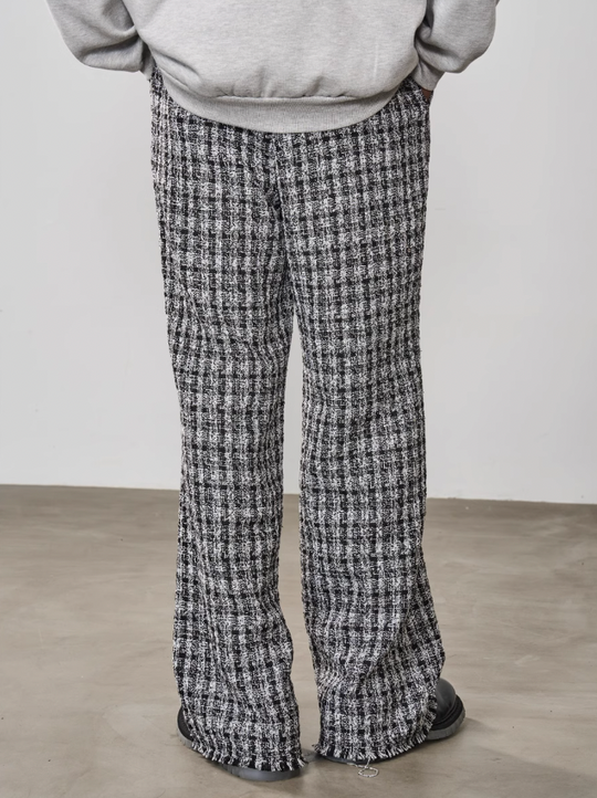 Harsh and Cruel Embroidered Logo Plaid Checkered Trousers