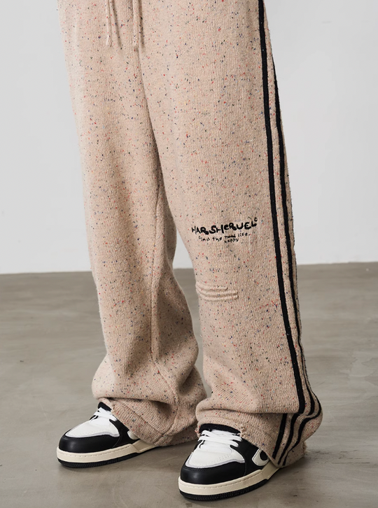Harsh and Cruel Striped Embroidered Knitted Trousers