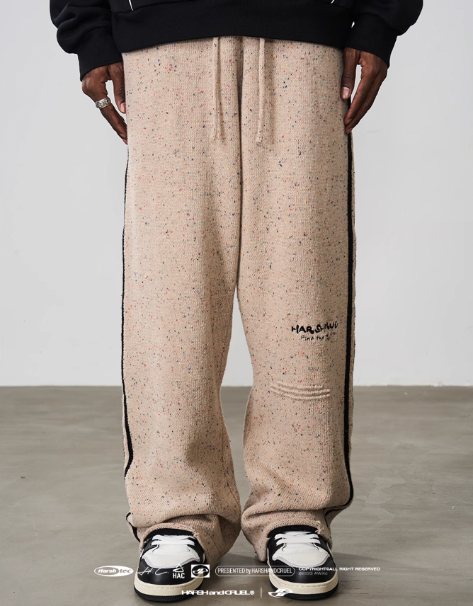 Harsh and Cruel Striped Embroidered Knitted Trousers