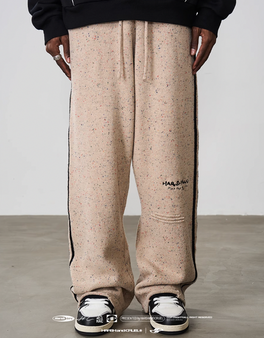 Harsh and Cruel Striped Embroidered Knitted Trousers