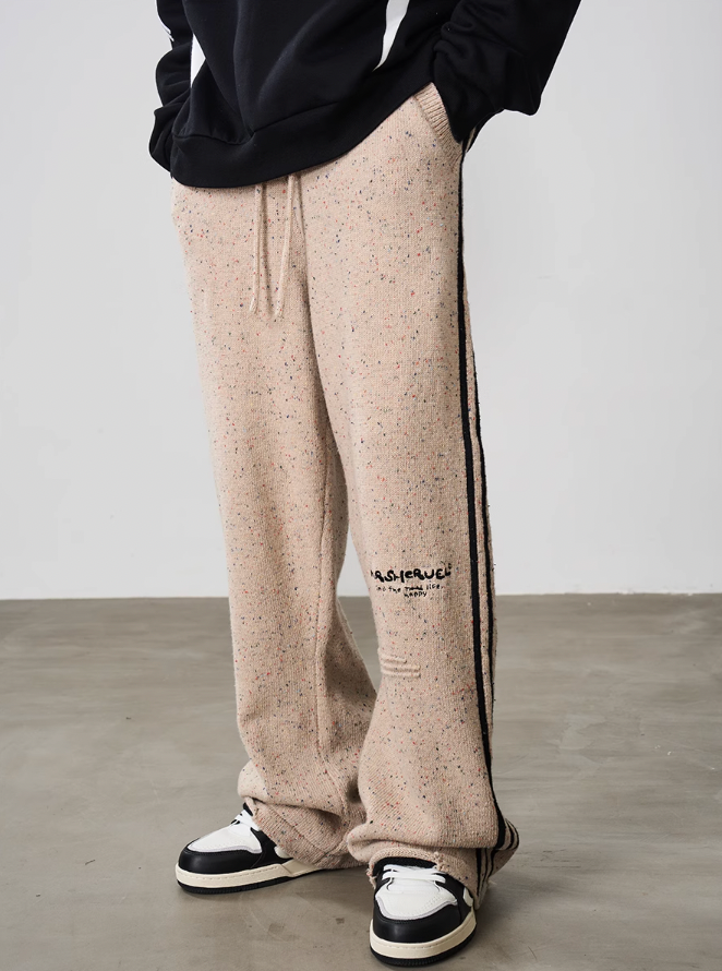 Harsh and Cruel Striped Embroidered Knitted Trousers