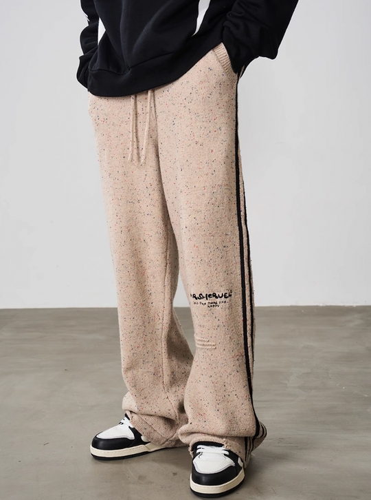 Harsh and Cruel Striped Embroidered Knitted Trousers