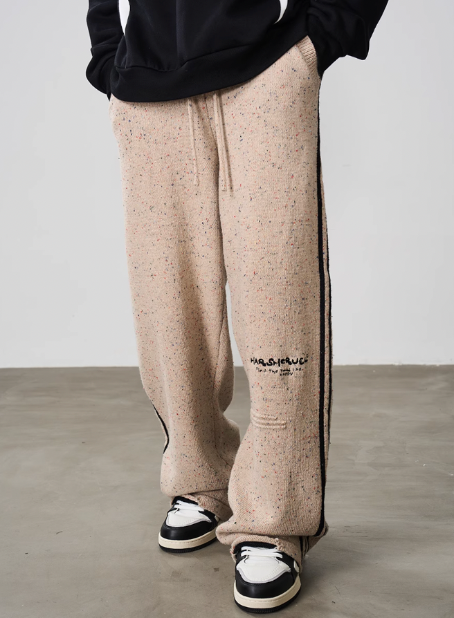 Harsh and Cruel Striped Embroidered Knitted Trousers