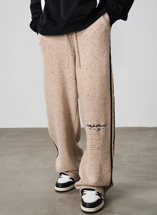 Harsh and Cruel Striped Embroidered Knitted Trousers