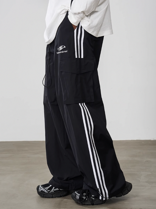 Harsh and Cruel Striped Loose Cargo Trousers