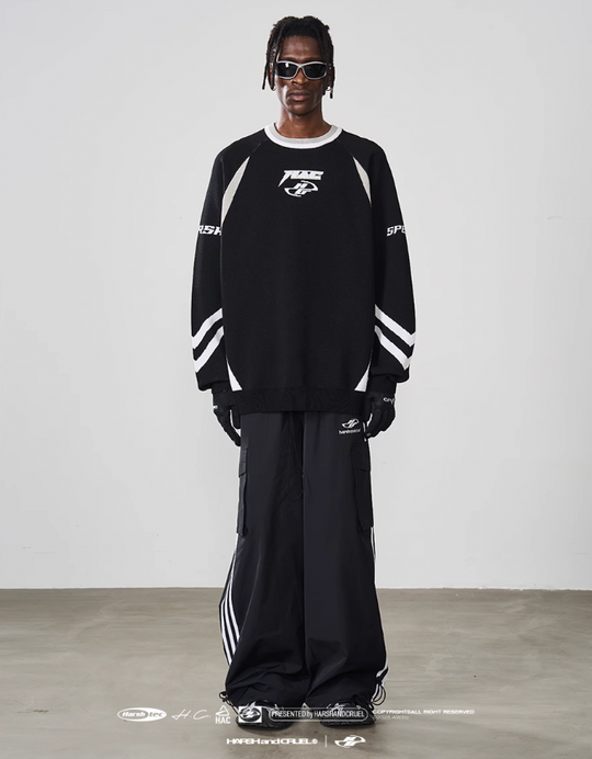 Harsh and Cruel Striped Loose Cargo Trousers