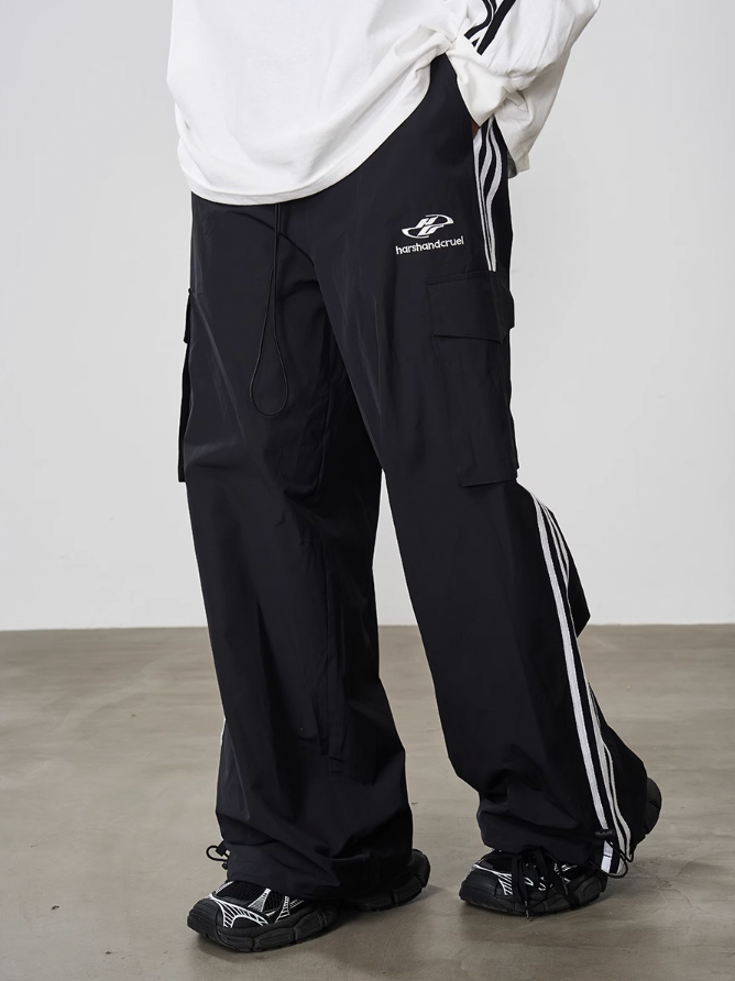 Harsh and Cruel Striped Loose Cargo Trousers