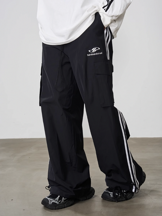 Harsh and Cruel Striped Loose Cargo Trousers