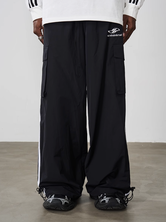 Harsh and Cruel Striped Loose Cargo Trousers