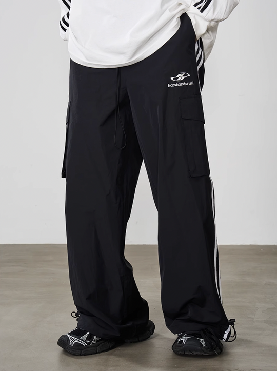 Harsh and Cruel Striped Loose Cargo Trousers