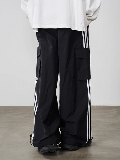 Harsh and Cruel Striped Loose Cargo Trousers