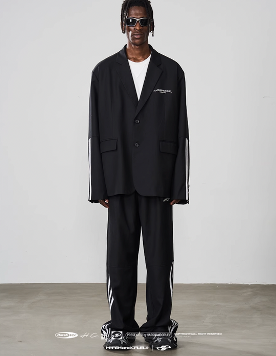 Harsh and Cruel Patchwork Striped Suit Trousers