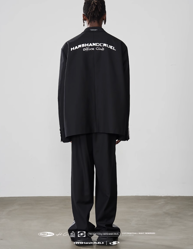 Harsh and Cruel Patchwork Striped Suit Trousers