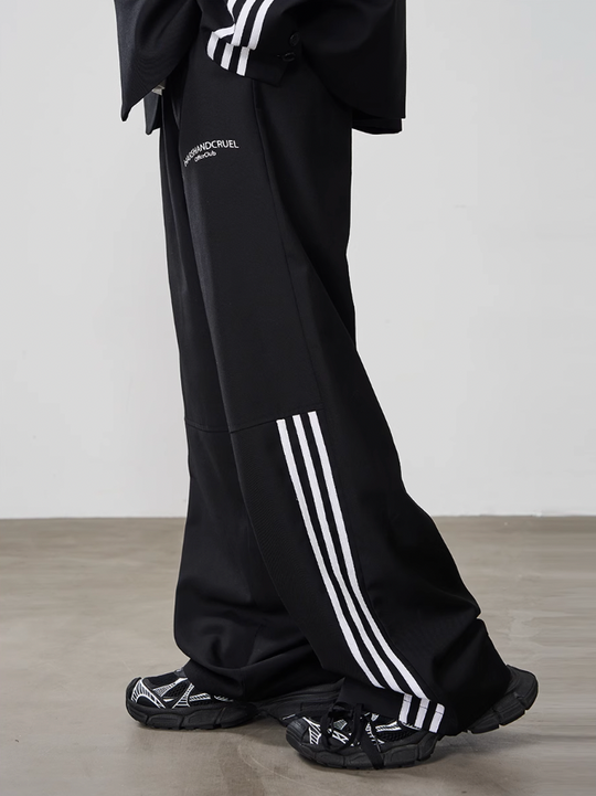Harsh and Cruel Patchwork Striped Suit Trousers