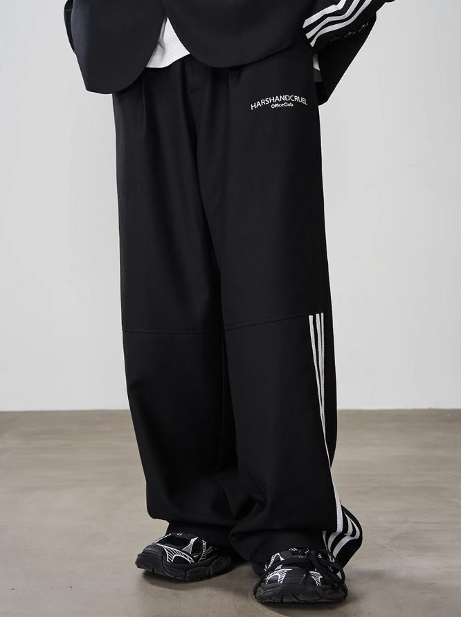 Harsh and Cruel Patchwork Striped Suit Trousers