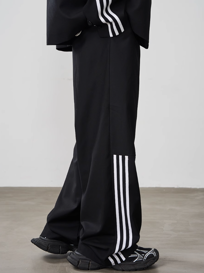 Harsh and Cruel Patchwork Striped Suit Trousers