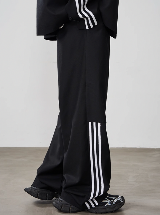 Harsh and Cruel Patchwork Striped Suit Trousers