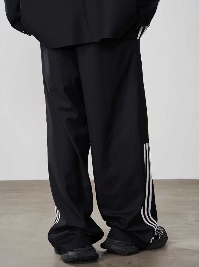 Harsh and Cruel Patchwork Striped Suit Trousers