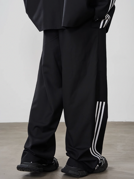 Harsh and Cruel Patchwork Striped Suit Trousers