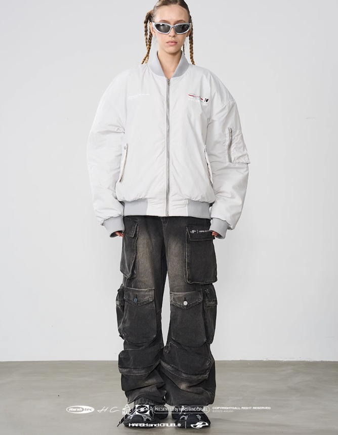 Harsh and Cruel Multi Pocket Washed Baggy Denim