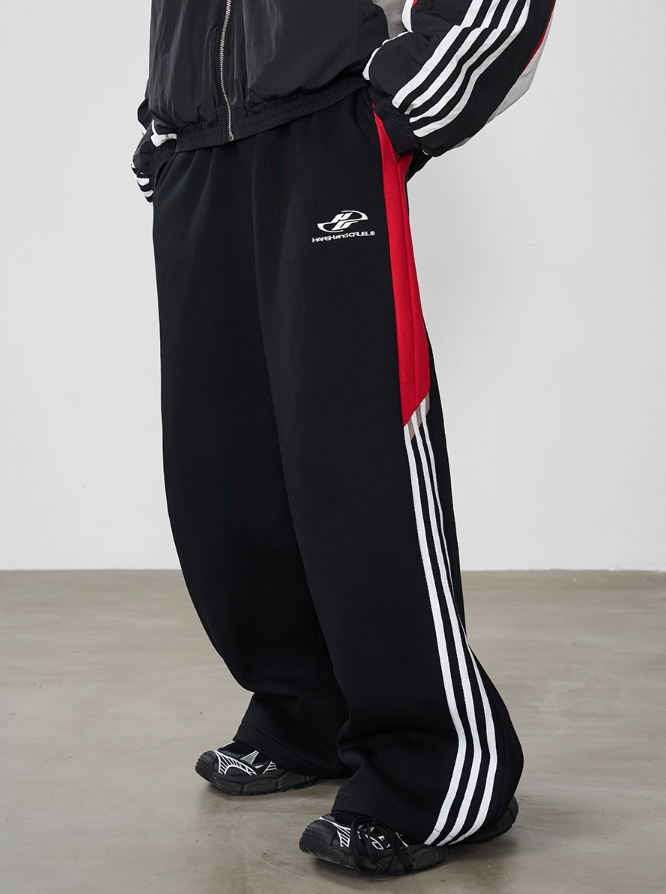 Harsh and Cruel Racing Striped Logo Trousers