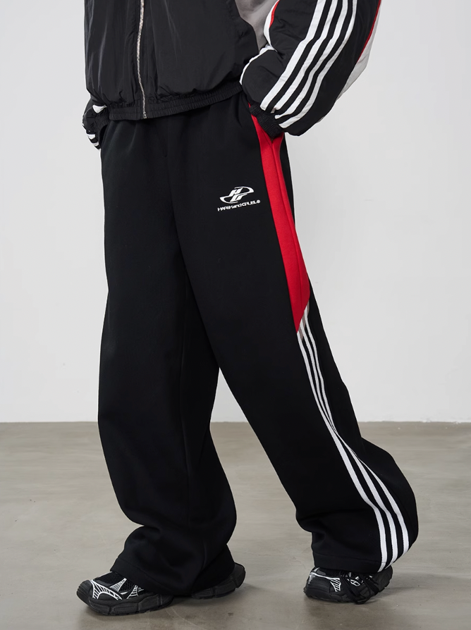 Harsh and Cruel Racing Striped Logo Trousers