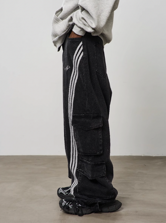 Harsh and Cruel Functional Pocket Loose Denim