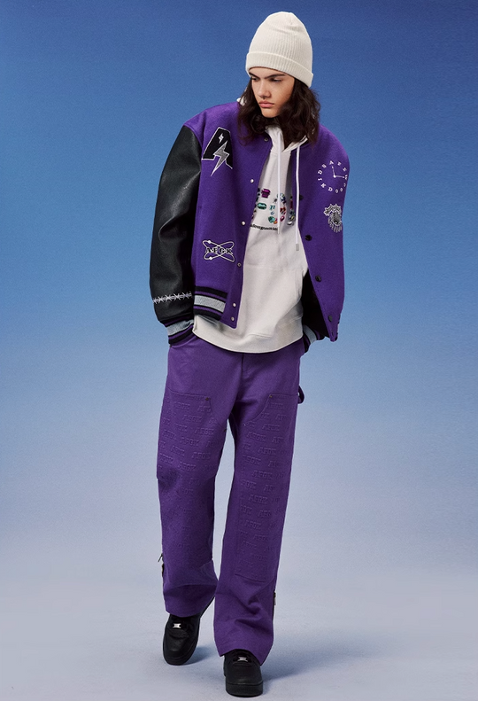 AFGK Smoking Imp Leather Varsity Jacket