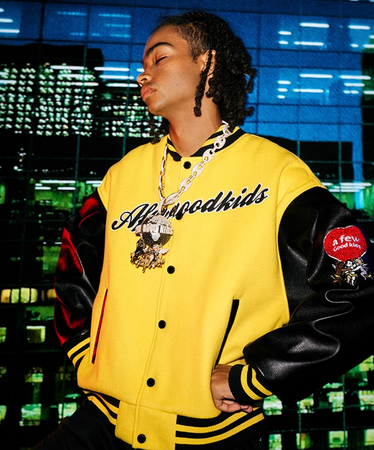 AFGK Angel Leather Varsity Jacket