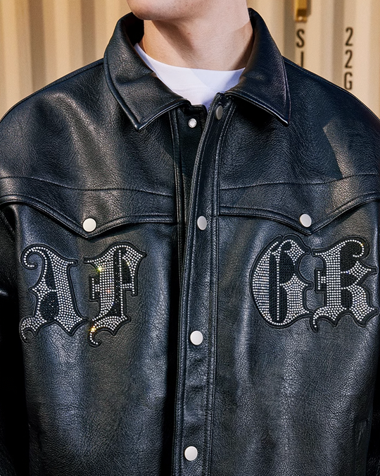 AFGK Rhinestone All Leather Jacket